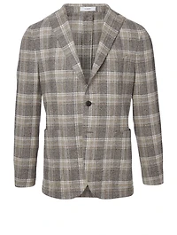Wool-Blend Jacket Check Print