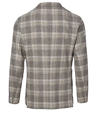 Wool-Blend Jacket Check Print