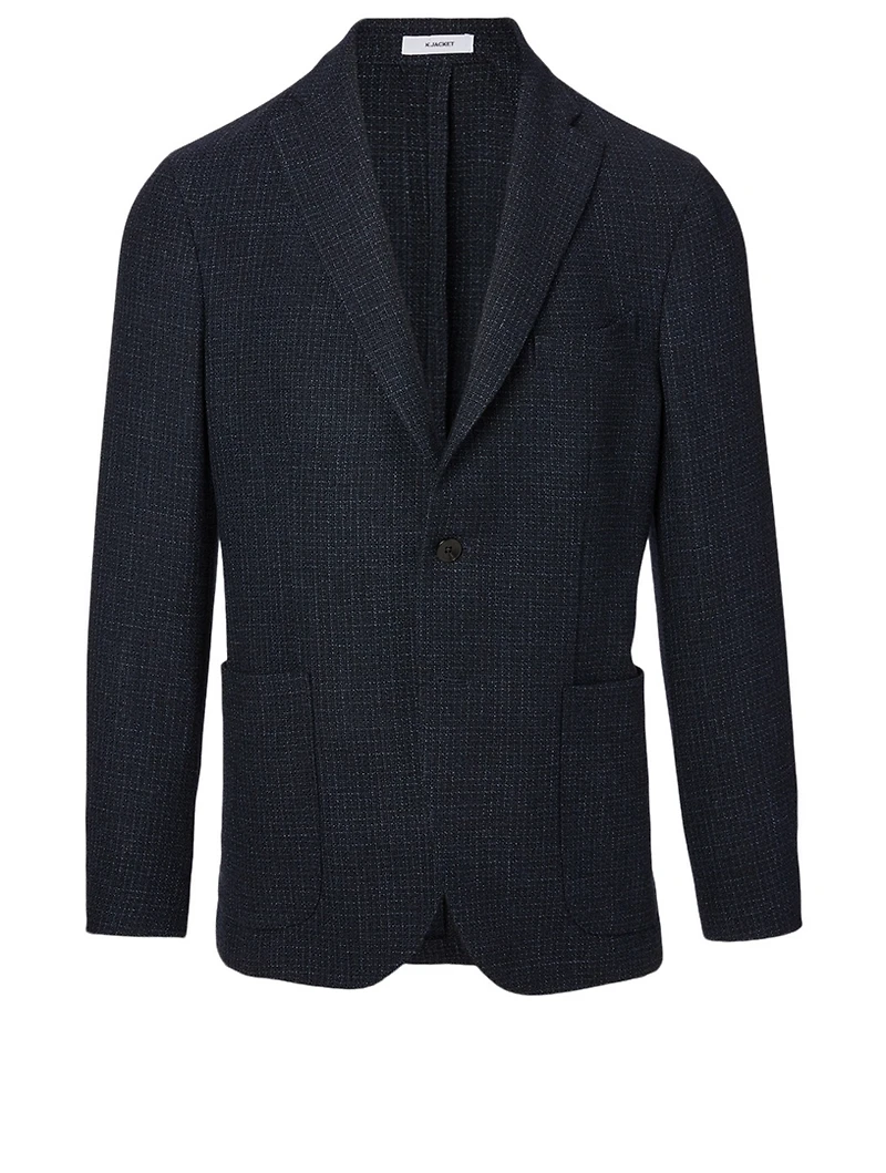 Wool Jacket Grid Print