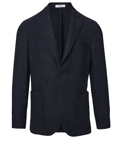 Wool Jacket Grid Print