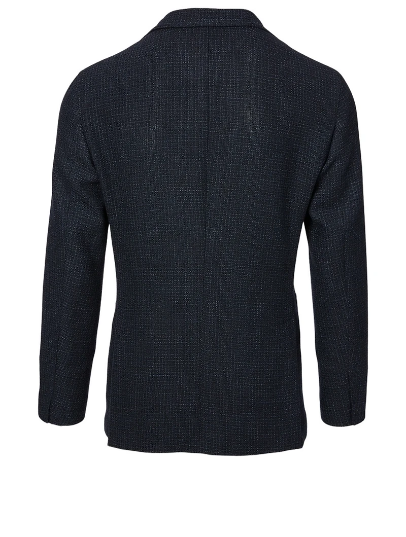 Wool Jacket Grid Print