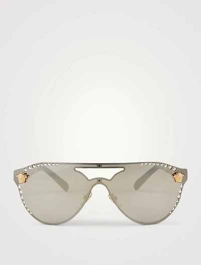 Crystal Glam Aviator Sunglasses