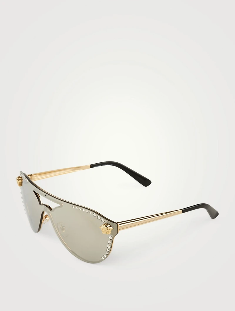 Crystal Glam Aviator Sunglasses