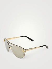 Crystal Glam Aviator Sunglasses