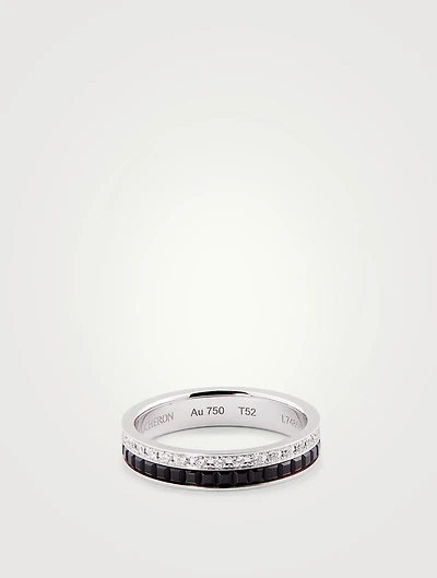 Black Edition Quatre White Gold Wedding Band With PVD And Diamonds