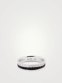 Black Edition Quatre White Gold Wedding Band With PVD And Diamonds