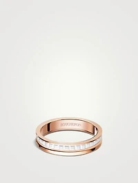 White Edition Rose Gold Wedding Band With Ceramic