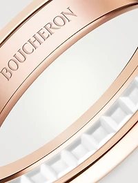White Edition Rose Gold Wedding Band With Ceramic