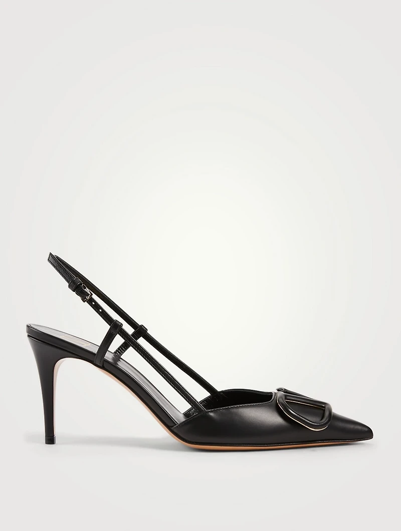 VLOGO Leather Slingback Pumps