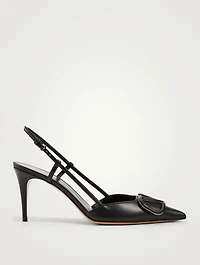 VLOGO Leather Slingback Pumps