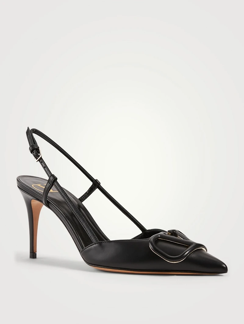 VLOGO Leather Slingback Pumps