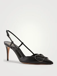 VLOGO Leather Slingback Pumps