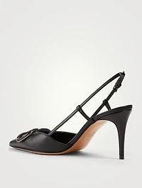 VLOGO Leather Slingback Pumps