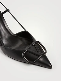 VLOGO Leather Slingback Pumps