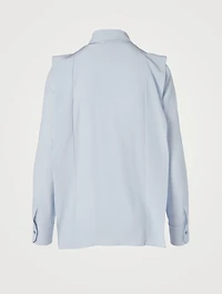 Marocain Silk Ruffled Blouse