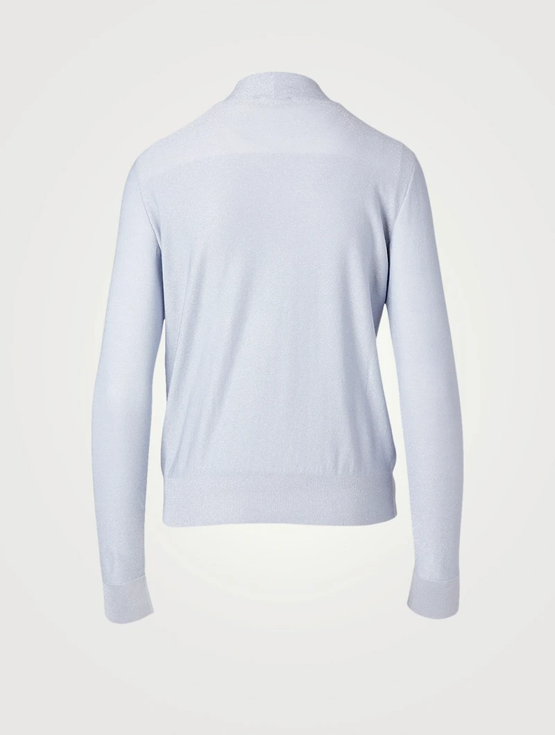 Silk Lurex Knit Fitted Sweater