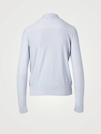 Silk Lurex Knit Fitted Sweater