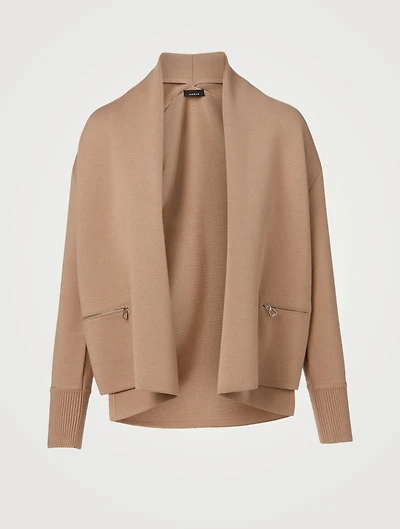 Wool And Silk Shawl Cardigan