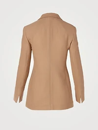Wool-Blend Tailored Blazer