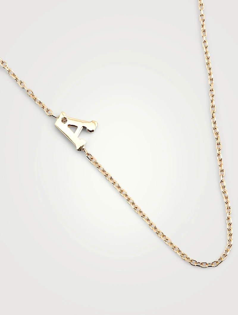 Love Letter 14K Gold A Necklace With Diamond