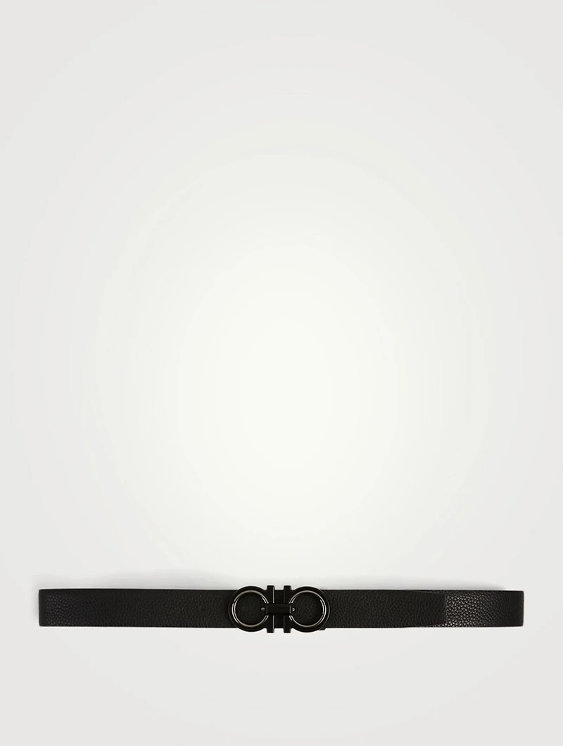 Reversible And Adjustable Leather Gancini Belt