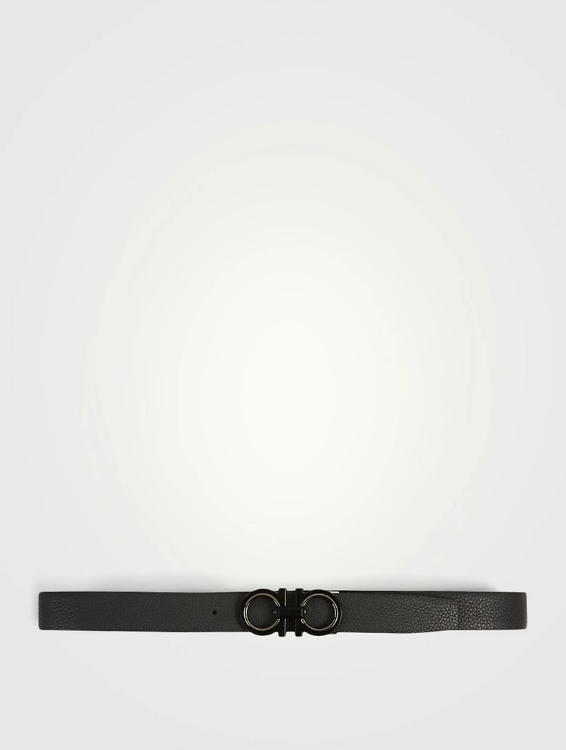 Reversible And Adjustable Leather Gancini Belt