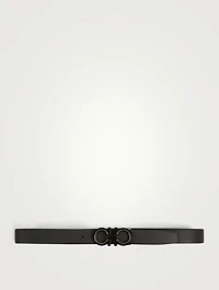Reversible And Adjustable Leather Gancini Belt