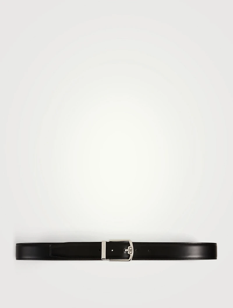 Reversible And Adjustable Leather Gancini Belt
