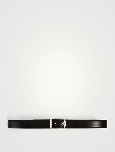 Reversible And Adjustable Leather Gancini Belt