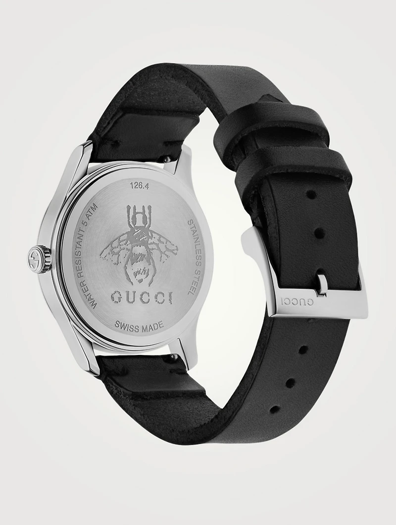 G-Timeless Web Leather Strap Watch