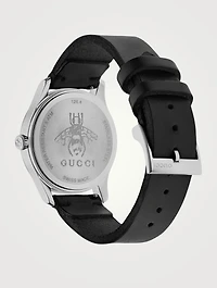 G-Timeless Web Leather Strap Watch