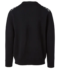 Wool Crewneck Sweater Check Print