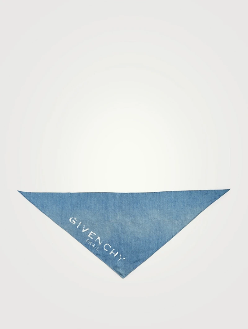 Denim-Effect Silk Twill Bandana