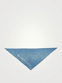 Denim-Effect Silk Twill Bandana
