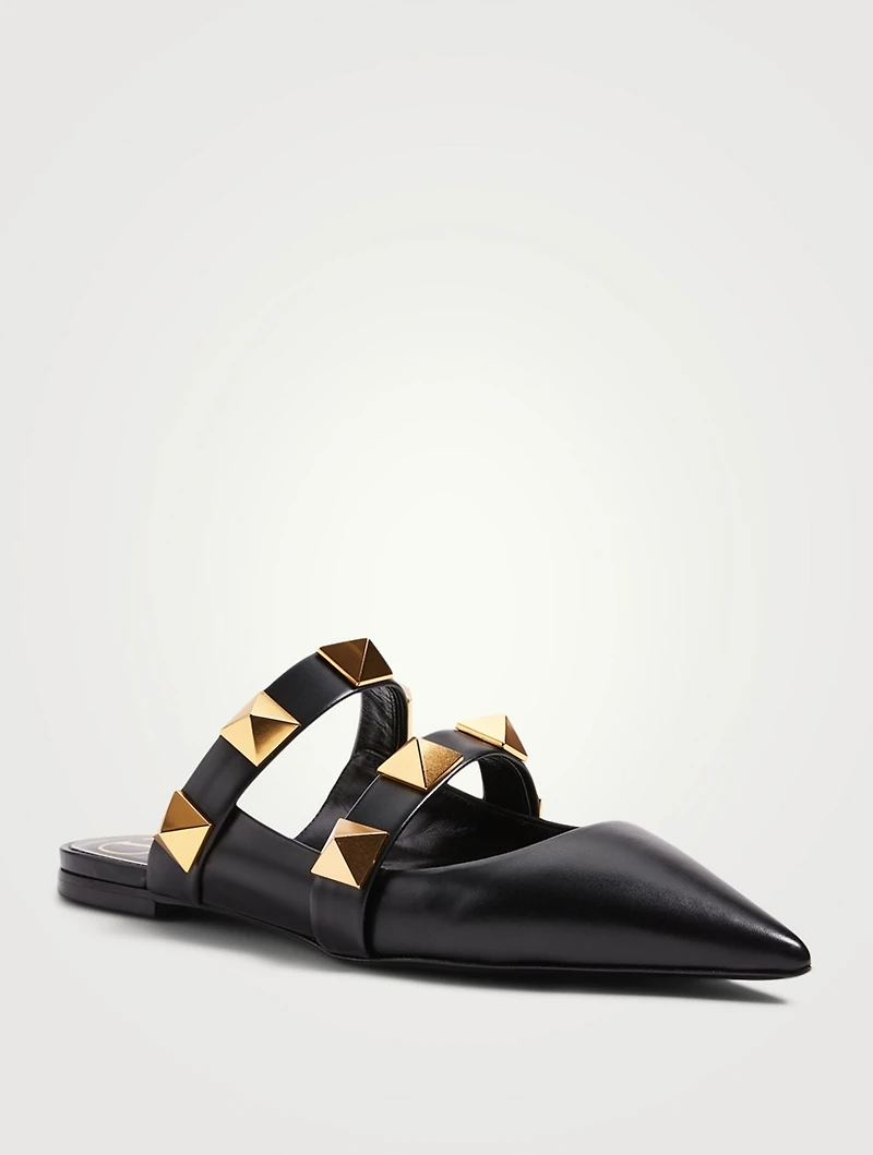 Roman Stud Leather Flat Mules