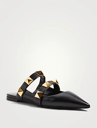 Roman Stud Leather Flat Mules