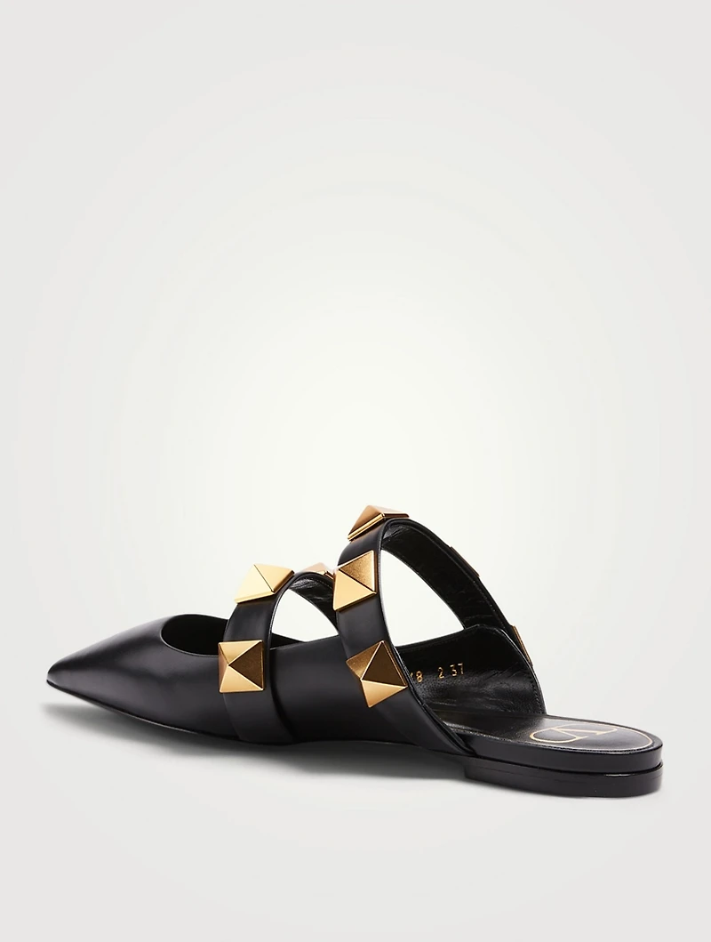 Roman Stud Leather Flat Mules
