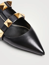 Roman Stud Leather Flat Mules