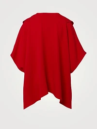 Georgette Silk V-Neck Blouse With Ruffles
