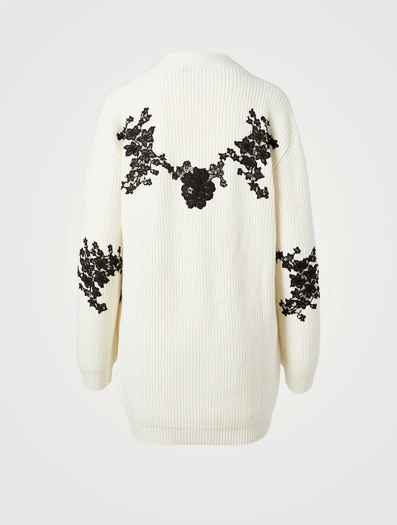 Wool And Cashmere Lace Cardigan