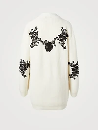Wool And Cashmere Lace Cardigan