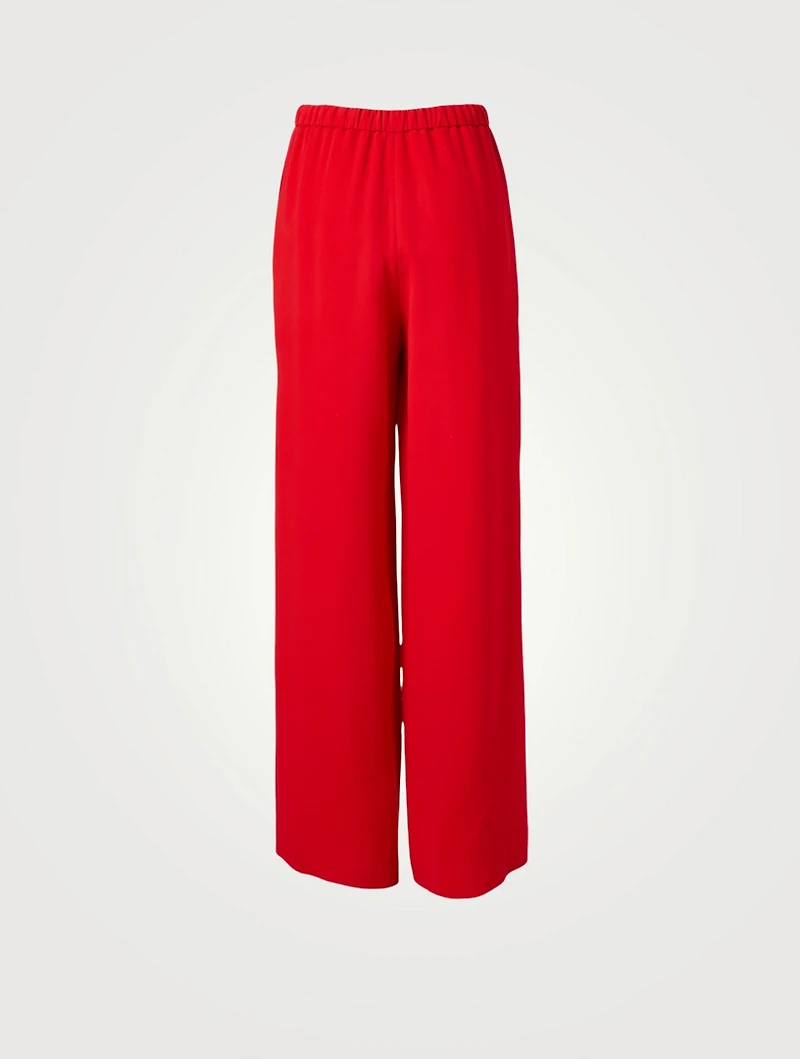 Silk Wide-Leg Pants