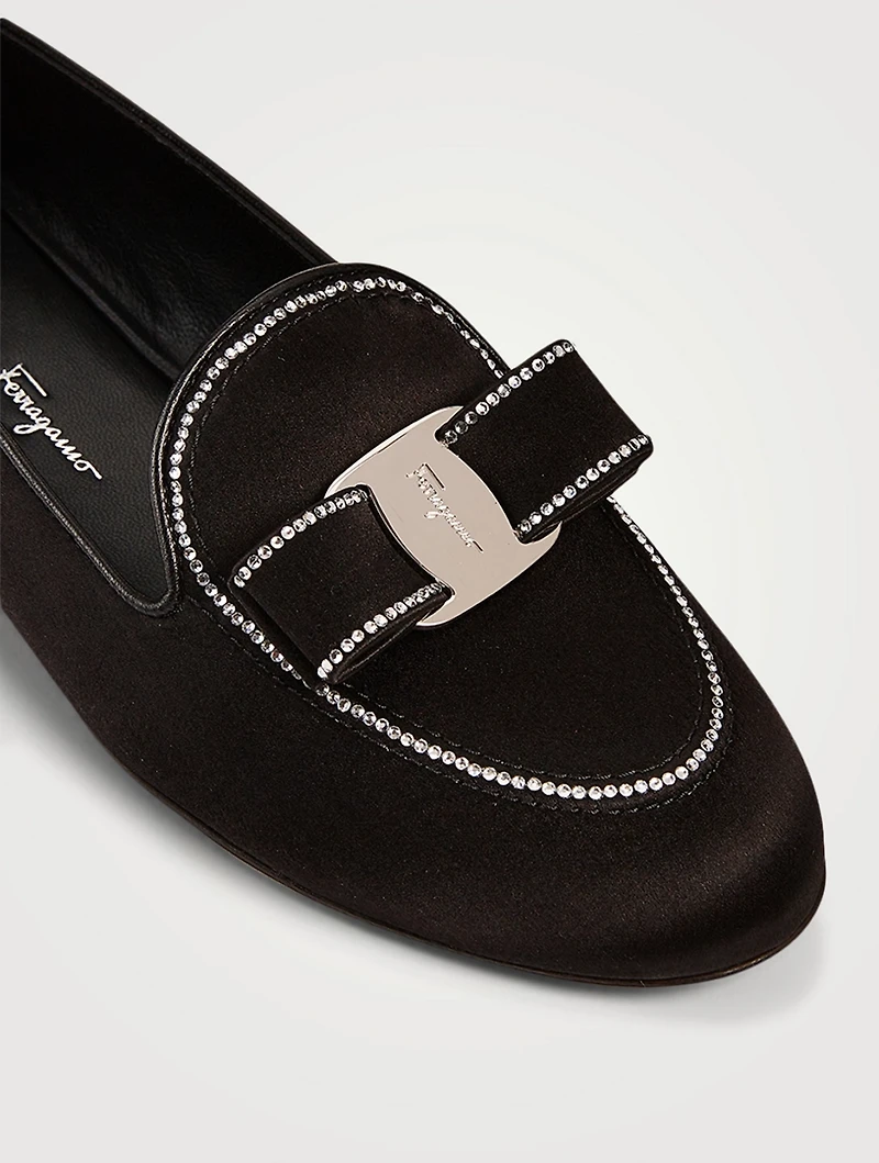 Libby Strass Satin Loafers