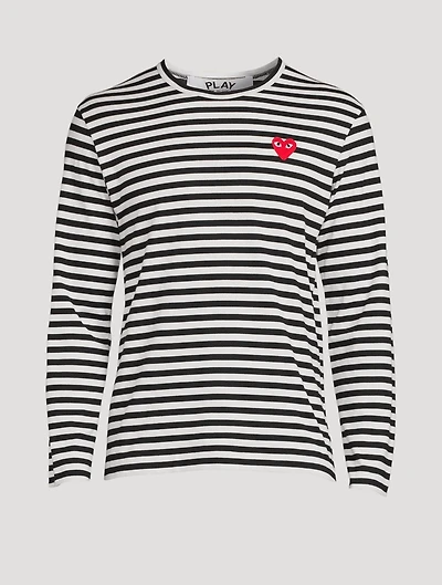 Heart Long Sleeve T-Shirt Stripe