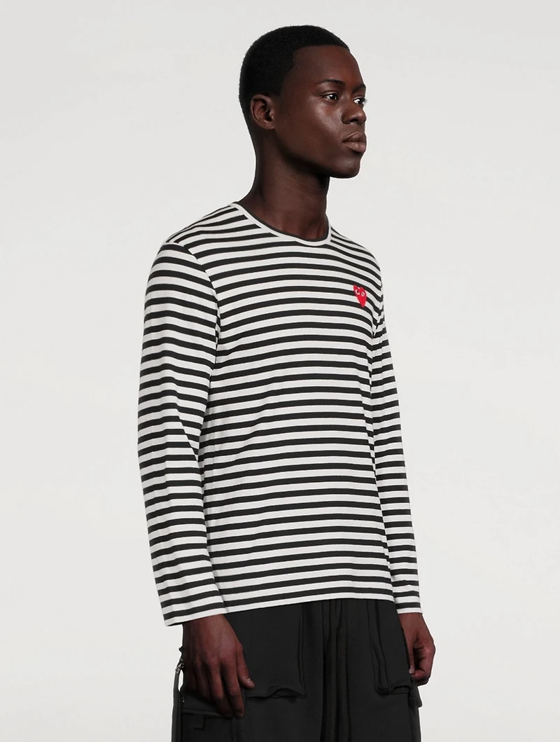 Heart Long Sleeve T-Shirt Stripe