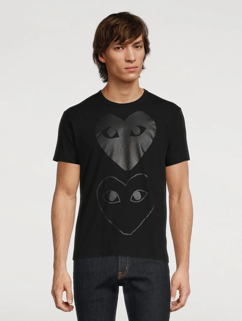 Cotton Double Heart Logo T-Shirt