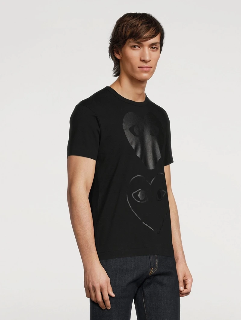 Cotton Double Heart Logo T-Shirt