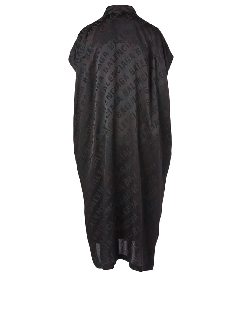 Rawcut Silk Midi Dress Logo Print