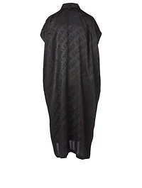 Rawcut Silk Midi Dress Logo Print