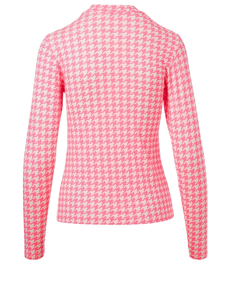 Stretch Top Houndstooth Print